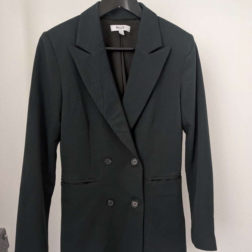Green double-breasted Billie blazer size XS